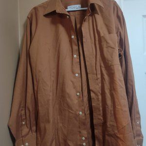 Joseph & Feiss Brown Long Sleeve  Dress Shirt 35